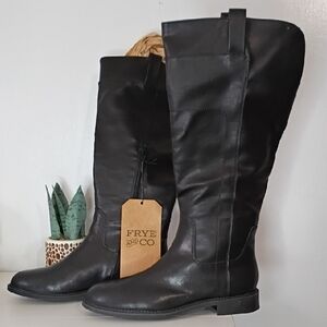 Frye and Co. Womens Giovanna Stacked Heel Riding Knee High Boots Women's 8.5